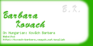 barbara kovach business card