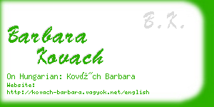 barbara kovach business card